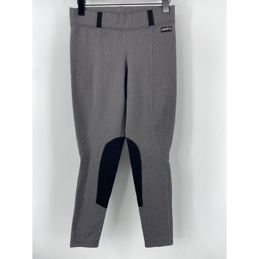 Kerrits Riding Pants Womens Medium Gray Equestrian Leggings Fleece‎ Knee Patch